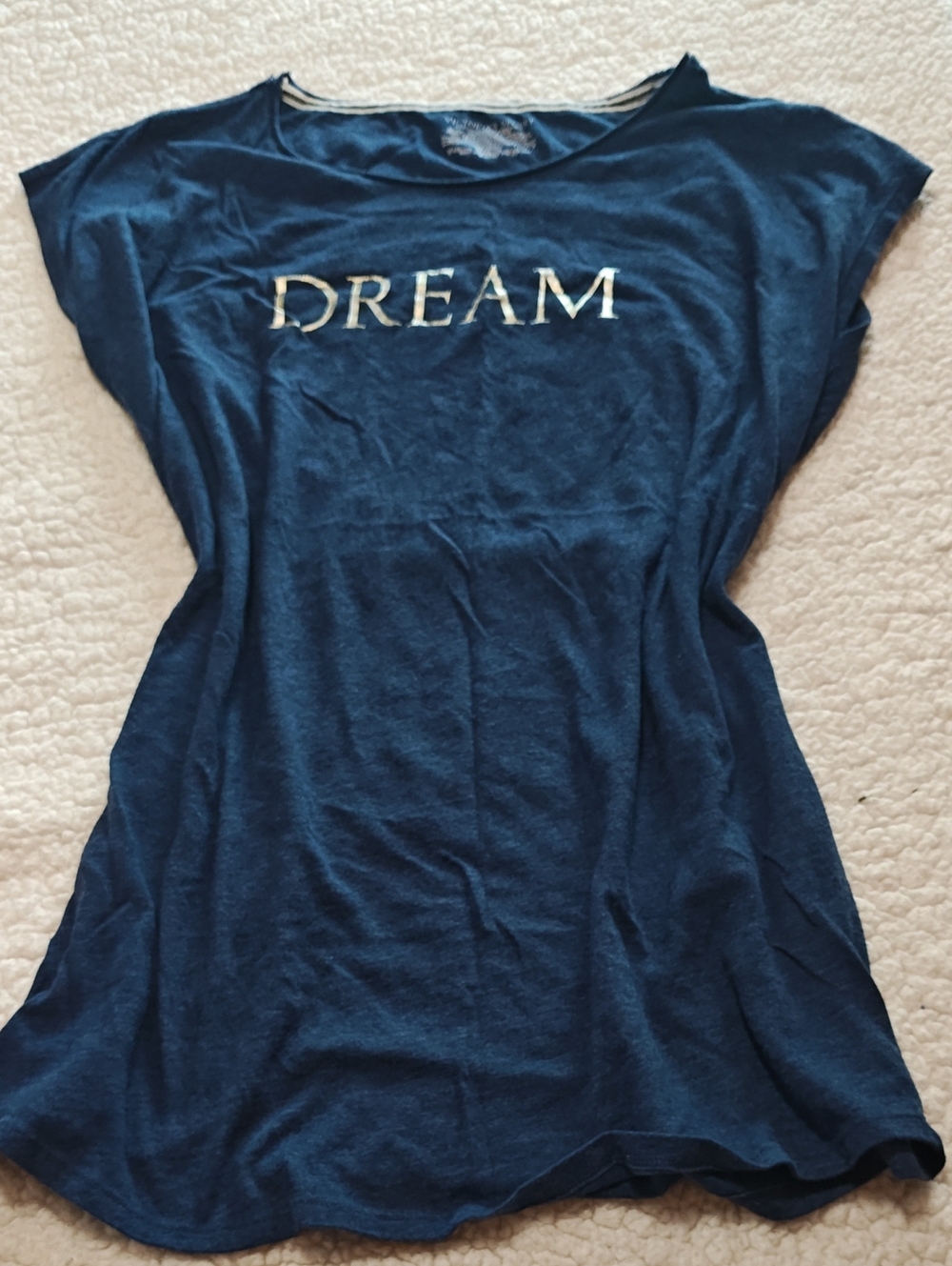 Victoria's Secret Navy Blue Tee with White Logo Print